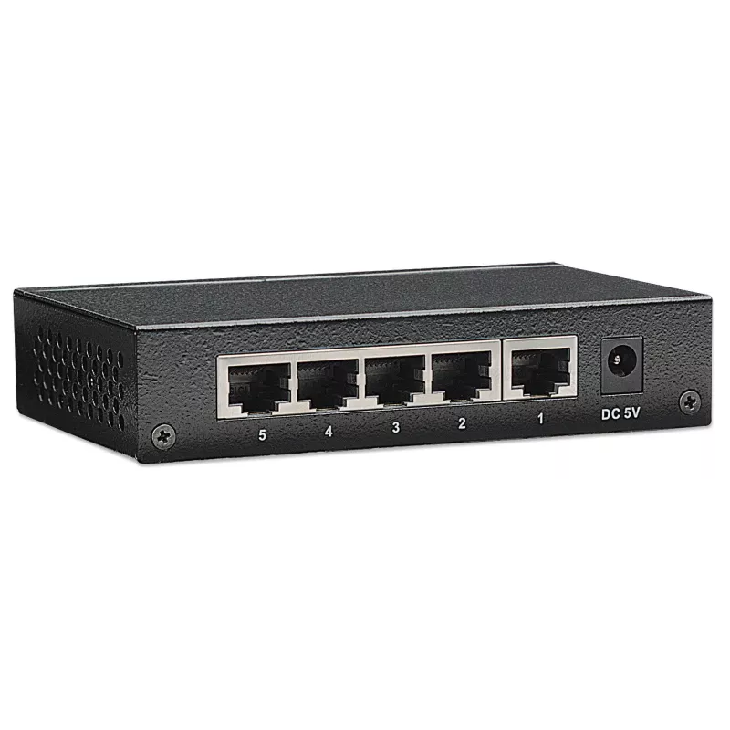 Intellinet 5-Port Gigabit Ethernet Switch, Desktop-Größe, Metallgehäuse, IEEE 802.3az (Energy Efficient Ethernet)