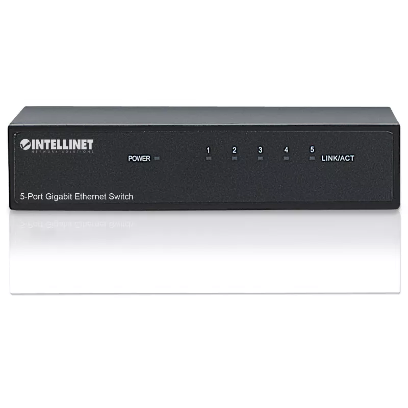 Intellinet 5-Port Gigabit Ethernet Switch, Desktop-Größe, Metallgehäuse, IEEE 802.3az (Energy Efficient Ethernet)