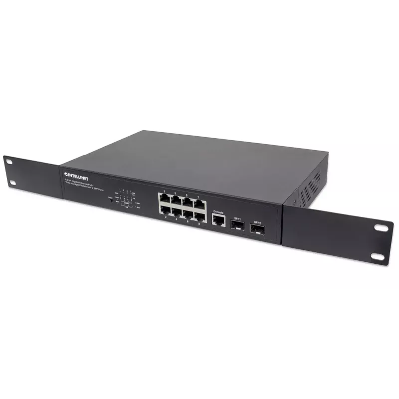 Managed Switch Intellinet 8-Port Gigabit Ethernet PoE+ mit 2 SFP Ports