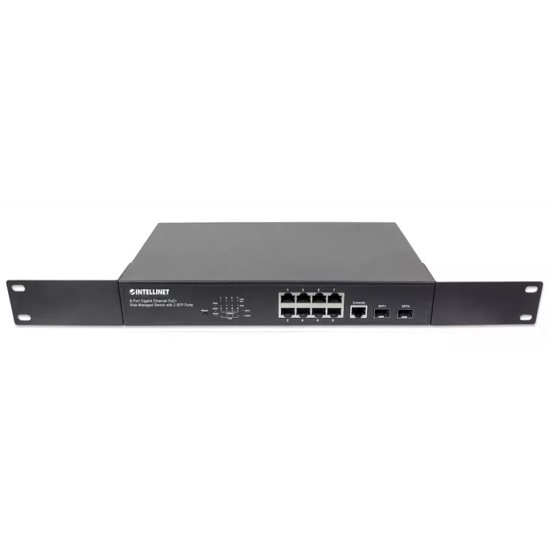 Managed Switch Intellinet 8-Port Gigabit Ethernet PoE+ mit 2 SFP Ports