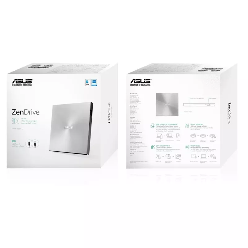 ASUS ZenDrive U9M optisches Laufwerk DVD±RW Silber