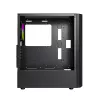PC-Gehäuse GEMBIRD Fornax 400X Midi Tower Schwarz — ATX, gehärtetes Glas, RGB-Lüfter, 4x 2,5-Zoll-Schächte, 2x USB 3.0