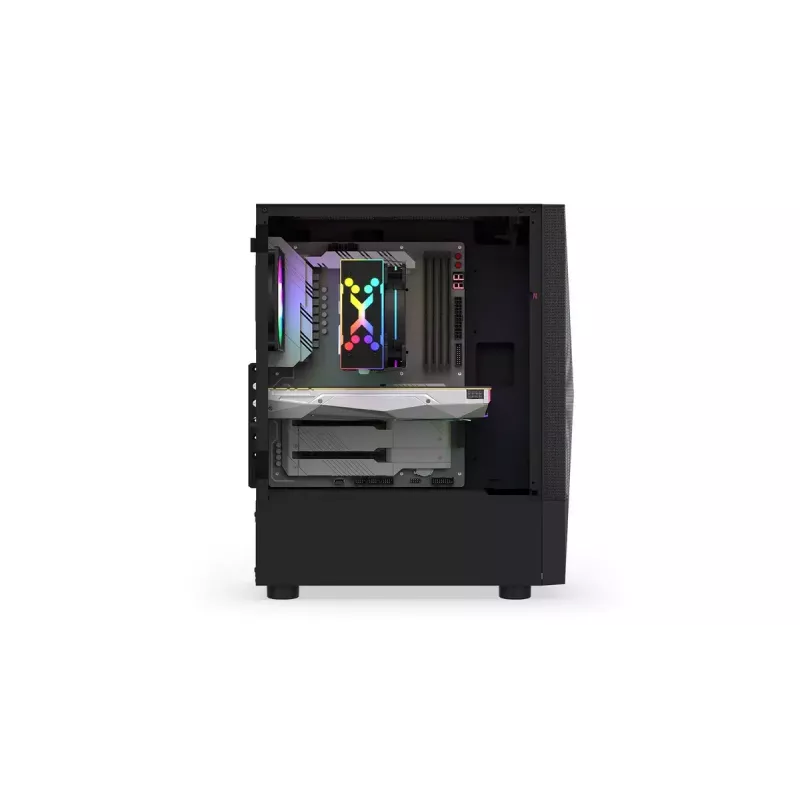 PC-Gehäuse KRUX VAKO KRX0132 ATX schwarz — gehärtetes Glas, RGB, unterstützt Mini‑ATX, GPU bis zu 31 cm, CPU-Kühler bis zu 15,9 cm
