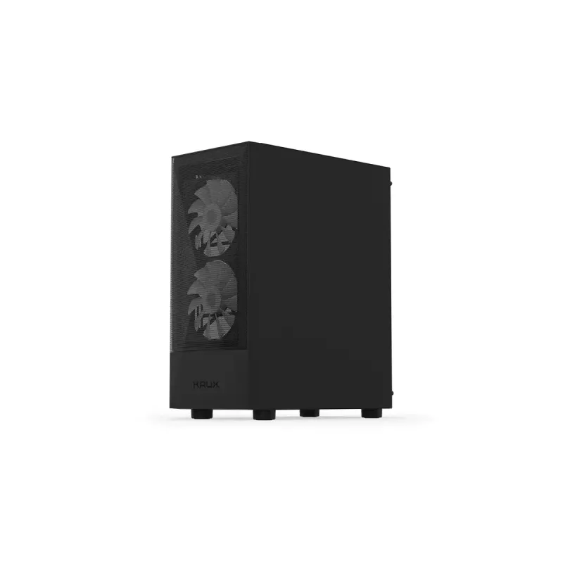 PC-Gehäuse KRUX VAKO KRX0132 ATX schwarz — gehärtetes Glas, RGB, unterstützt Mini‑ATX, GPU bis zu 31 cm, CPU-Kühler bis zu 15,9 cm
