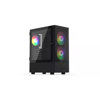 PC-Gehäuse KRUX VAKO KRX0132 ATX schwarz — gehärtetes Glas, RGB, unterstützt Mini‑ATX, GPU bis zu 31 cm, CPU-Kühler bis zu 15,9 cm