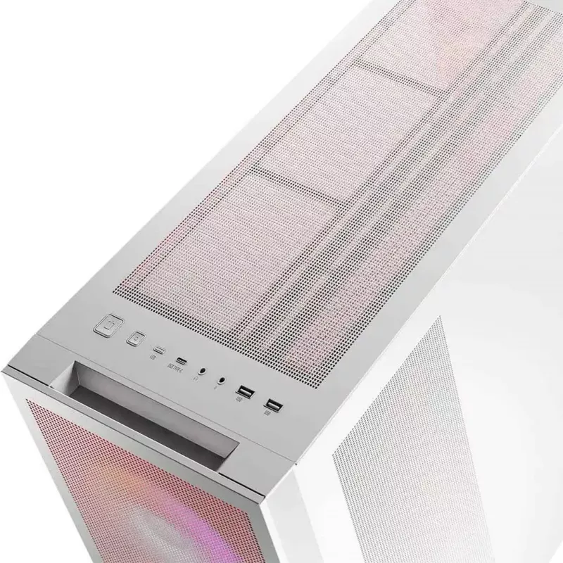 PC-Gehäuse MODECOM VOLCANO EXPANSE S APEX ARGB Midi Tower Weiß — gehärtetes Glas, ARGB, unterstützt micro ATX, GPU bis zu 430 mm