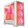 PC-Gehäuse MODECOM VOLCANO EXPANSE S APEX ARGB Midi Tower Weiß — gehärtetes Glas, ARGB, unterstützt micro ATX, GPU bis zu 430 mm