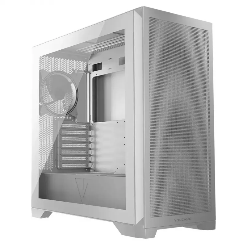 PC-Gehäuse MODECOM VOLCANO EXPANSE S APEX ARGB Midi Tower Weiß — gehärtetes Glas, ARGB, unterstützt micro ATX, GPU bis zu 430 mm