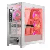 PC-Gehäuse MODECOM VOLCANO EXPANSE S APEX ARGB Midi Tower Weiß — gehärtetes Glas, ARGB, unterstützt micro ATX, GPU bis zu 430 mm