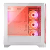 PC-Gehäuse MODECOM VOLCANO EXPANSE S APEX ARGB Midi Tower Weiß — gehärtetes Glas, ARGB, unterstützt micro ATX, GPU bis zu 430 mm
