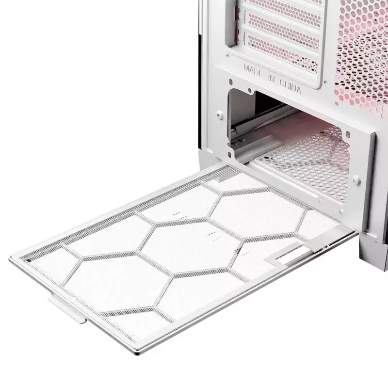 PC-Gehäuse MODECOM VOLCANO EXPANSE S APEX ARGB Midi Tower Weiß — gehärtetes Glas, ARGB, unterstützt micro ATX, GPU bis zu 430 mm