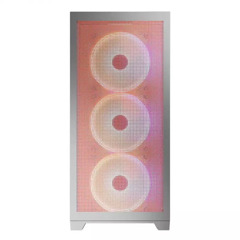 PC-Gehäuse MODECOM VOLCANO EXPANSE S APEX ARGB Midi Tower Weiß — gehärtetes Glas, ARGB, unterstützt micro ATX, GPU bis zu 430 mm
