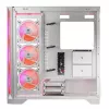 PC-Gehäuse MODECOM VOLCANO EXPANSE S APEX ARGB Midi Tower Weiß — gehärtetes Glas, ARGB, unterstützt micro ATX, GPU bis zu 430 mm