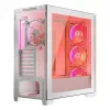 PC-Gehäuse MODECOM VOLCANO EXPANSE T APEX ARGB MIDI Weiß — gehärtetes Glas, ARGB, USB-C, unterstützt micro-ATX, GPU bis 430 mm