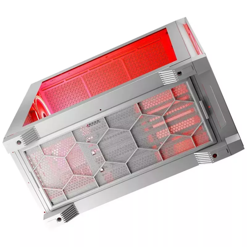 PC-Gehäuse MODECOM VOLCANO EXPANSE T APEX ARGB MIDI Weiß — gehärtetes Glas, ARGB, USB-C, unterstützt micro-ATX, GPU bis 430 mm