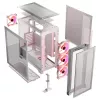 PC-Gehäuse MODECOM VOLCANO EXPANSE T APEX ARGB MIDI Weiß — gehärtetes Glas, ARGB, USB-C, unterstützt micro-ATX, GPU bis 430 mm