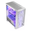 PC-Gehäuse MODECOM Volcano Perun Apex ARGB weiß — Midi Tower, gehärtetes Glas, ARGB, USB-C, unterstützt micro ATX, GPU bis 39 cm