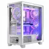 PC-Gehäuse MODECOM Volcano Perun Apex ARGB weiß — Midi Tower, gehärtetes Glas, ARGB, USB-C, unterstützt micro ATX, GPU bis 39 cm