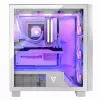 PC-Gehäuse MODECOM Volcano Perun Apex ARGB weiß — Midi Tower, gehärtetes Glas, ARGB, USB-C, unterstützt micro ATX, GPU bis 39 cm