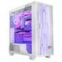 PC-Gehäuse MODECOM Volcano Perun Apex ARGB weiß — Midi Tower, gehärtetes Glas, ARGB, USB-C, unterstützt micro ATX, GPU bis 39 cm