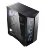 MSI MPG GUNGNIR 110R Mid Tower Gaming Computer Case Schwarz, USB 3.2 Gen2 Type C, 4x 120mm ARGB Fan, Mystic Light Sync, 1 to 6 ARGB Control board, 2x Tempered Glass Panels, ATX, mATX, mini-ITX