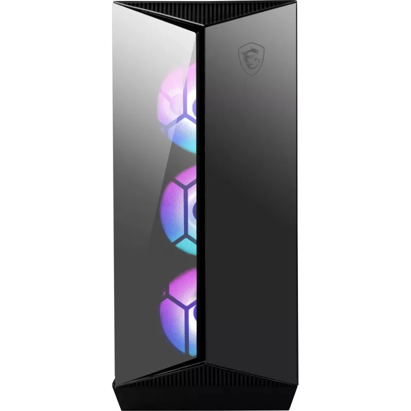 MSI MPG GUNGNIR 110R Mid Tower Gaming Computer Case Schwarz, USB 3.2 Gen2 Type C, 4x 120mm ARGB Fan, Mystic Light Sync, 1 to 6 ARGB Control board, 2x Tempered Glass Panels, ATX, mATX, mini-ITX