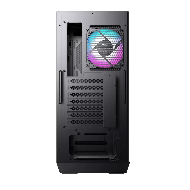 MSI MPG GUNGNIR 110R Mid Tower Gaming Computer Case Schwarz, USB 3.2 Gen2 Type C, 4x 120mm ARGB Fan, Mystic Light Sync, 1 to 6 ARGB Control board, 2x Tempered Glass Panels, ATX, mATX, mini-ITX
