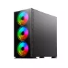 PC-Gehäuse SAVIO Prime X1 ARGB Glas Midi Tower Schwarz – gehärtetes Glas, ARGB-Lüfter, micro ATX/ATX-Unterstützung