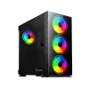 PC-Gehäuse SAVIO Prime X1 ARGB Glas Midi Tower Schwarz – gehärtetes Glas, ARGB-Lüfter, micro ATX/ATX-Unterstützung