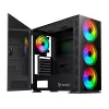 PC-Gehäuse SAVIO Prime X1 ARGB Glas Midi Tower Schwarz – gehärtetes Glas, ARGB-Lüfter, micro ATX/ATX-Unterstützung