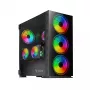 PC-Gehäuse SAVIO Prime X1 ARGB Glas Midi Tower Schwarz – gehärtetes Glas, ARGB-Lüfter, micro ATX/ATX-Unterstützung