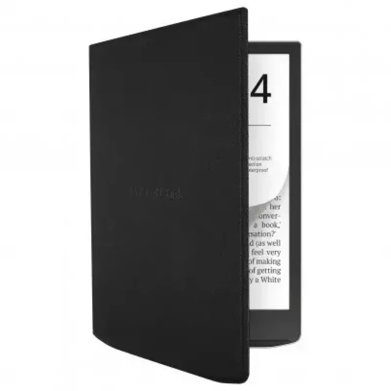Flip-Case für PocketBook 7,8-Zoll E-Book-Reader – HN-FP-PU-743G-RB-WW, Magnetverschluss, schwarz