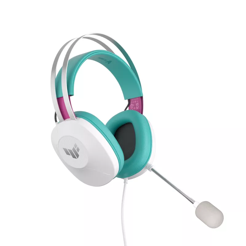 ASUS TUF Gaming H1 Gen II Hatsune Miku Edition Headset Kabelgebunden Kopfband USB Typ-A Rosa, Türkis, Weiß