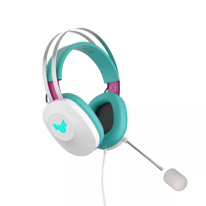 ASUS TUF Gaming H1 Gen II Hatsune Miku Edition Headset Kabelgebunden Kopfband USB Typ-A Rosa, Türkis, Weiß