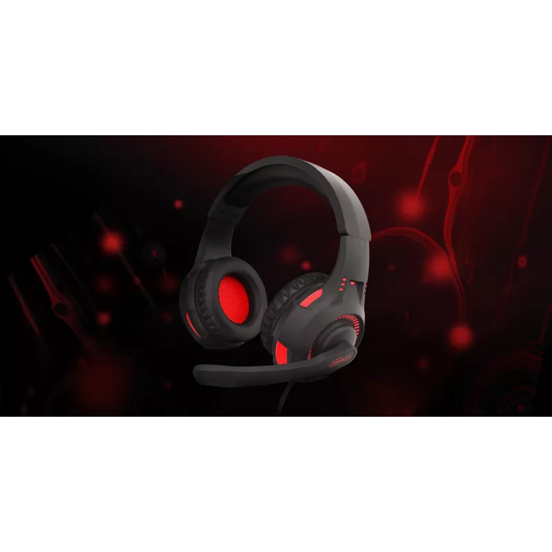 GENESIS Radon 210 Headset Kabelgebundenes Gaming-Headset mit Kopfbügel USB Type-A Schwarz, Rot