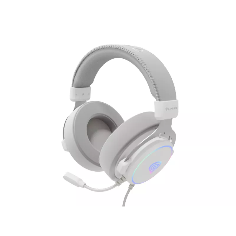 GENESIS Neon 764 Headset Kabelgebundenes Gaming-Headset mit Kopfbügel USB Typ-A Weiß