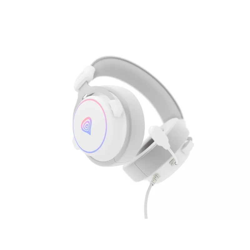 GENESIS Neon 764 Headset Kabelgebundenes Gaming-Headset mit Kopfbügel USB Typ-A Weiß