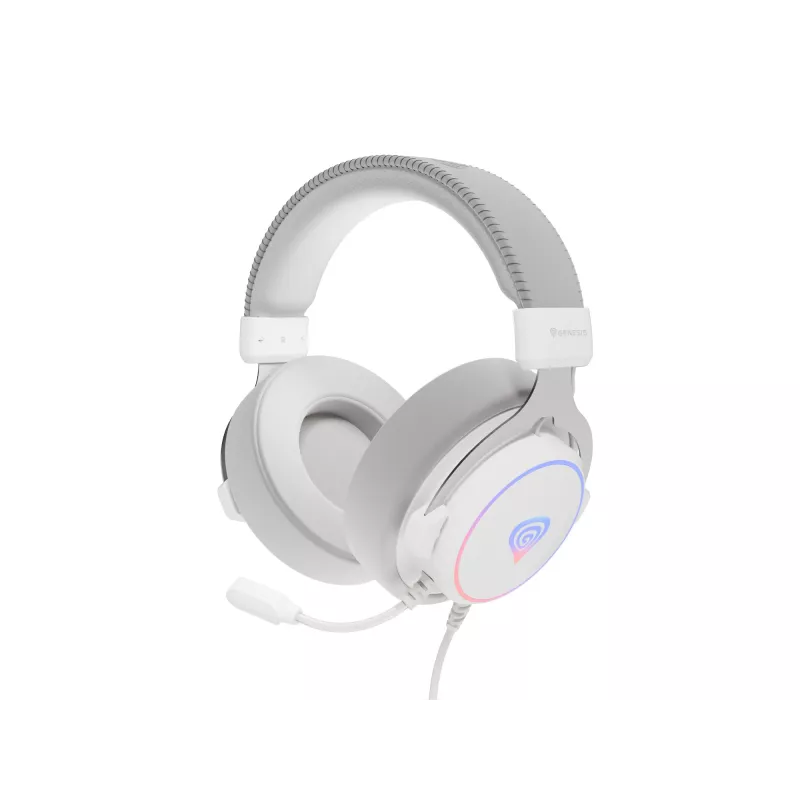 GENESIS Neon 764 Headset Kabelgebundenes Gaming-Headset mit Kopfbügel USB Typ-A Weiß