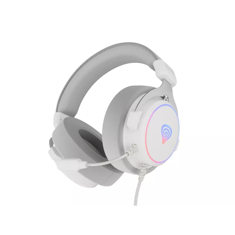 GENESIS Neon 764 Headset Kabelgebundenes Gaming-Headset mit Kopfbügel USB Typ-A Weiß