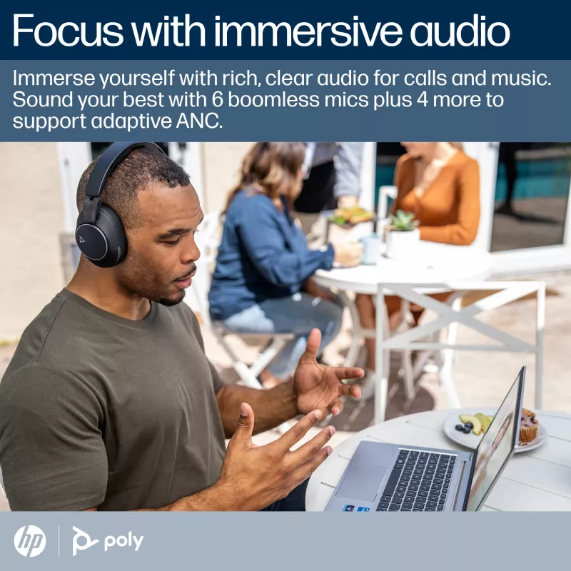 HP Poly Voyager Surround 80 UC Microsoft Teams-zertifiziertes USB-C-Headset +USB-C/A-Adapter