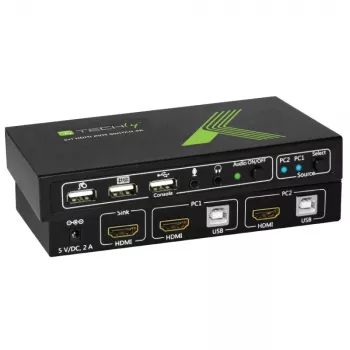 Techly 2x1 USB HDMI 4Kx2K IDATA KVM-HDMI2U KVM-Switch Schwarz