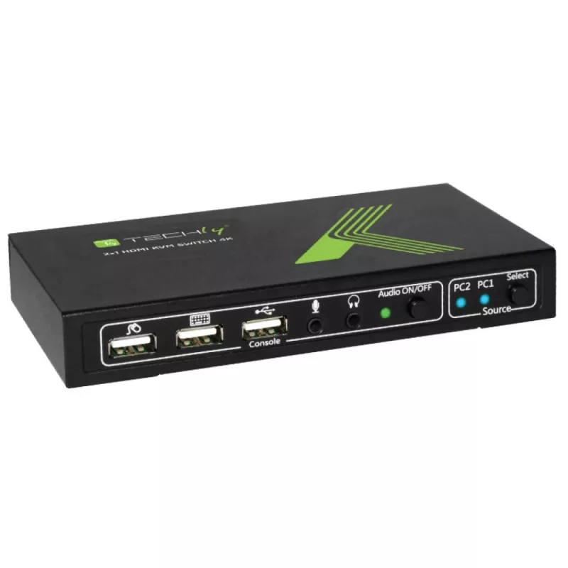 Techly 2x1 USB HDMI 4Kx2K IDATA KVM-HDMI2U KVM-Switch Schwarz