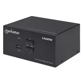 KVM Switch Manhattan 2-Port 4K HDMI USB Audio Steuerung von 2 Computern