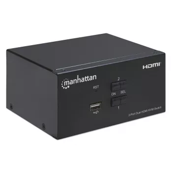 KVM Switch Manhattan 2-Port 4K HDMI USB Audio Steuerung von 2 Computern