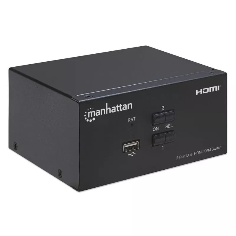 KVM Switch Manhattan 2-Port 4K HDMI USB Audio Steuerung von 2 Computern
