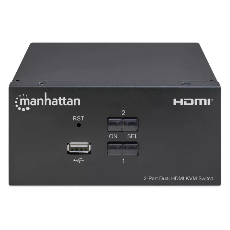 KVM Switch Manhattan 2-Port 4K HDMI USB Audio Steuerung von 2 Computern