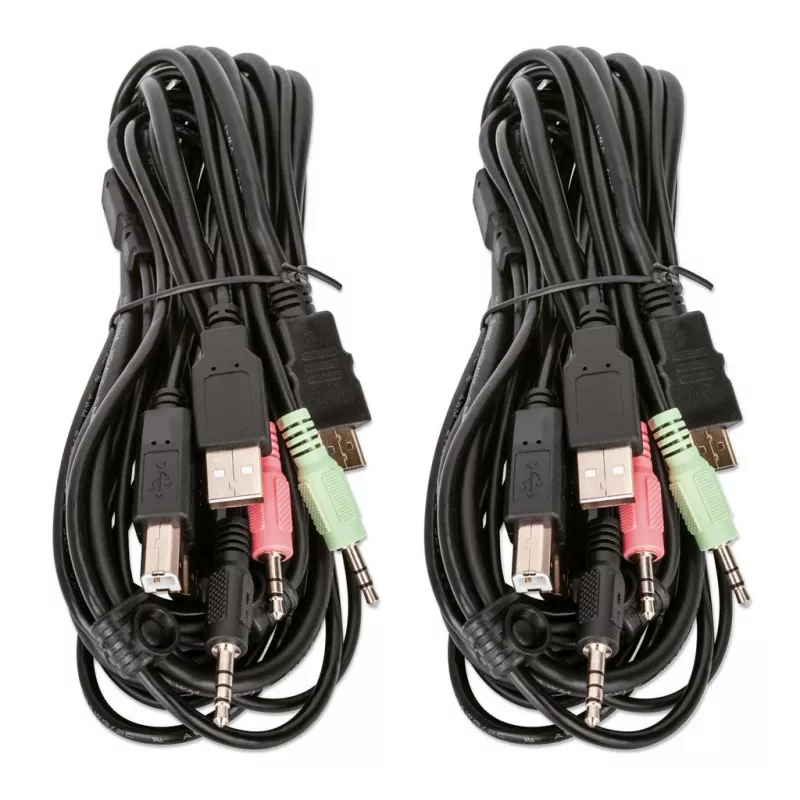 KVM Switch Manhattan 2-Port 4K HDMI USB Audio Steuerung von 2 Computern