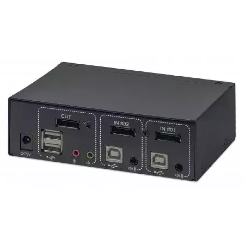 KVM Switch Manhattan DisplayPort 1.2 2-Port 4K@60Hz USB-A Audio