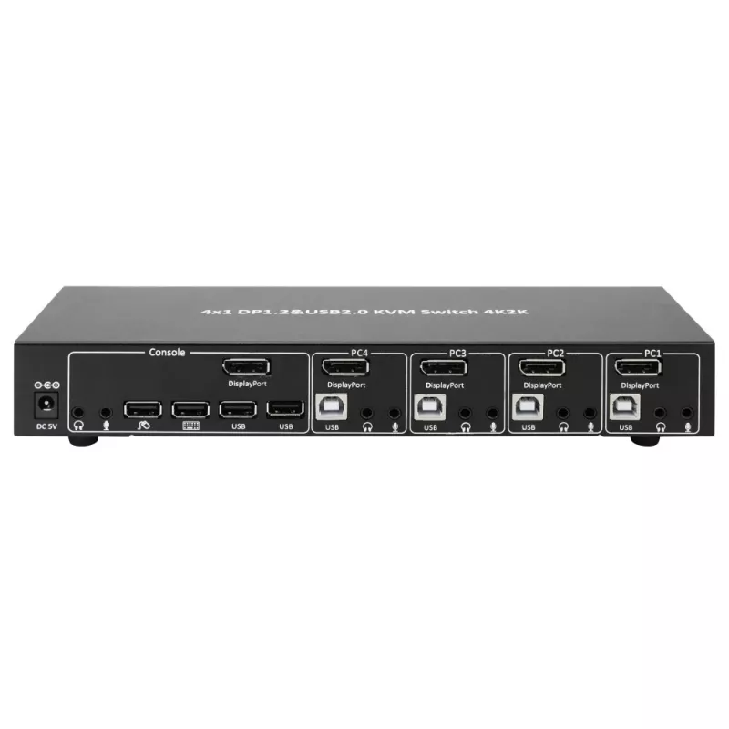 Techly IDATA DP-KVM4 KVM-Switch Rack-Montage Schwarz