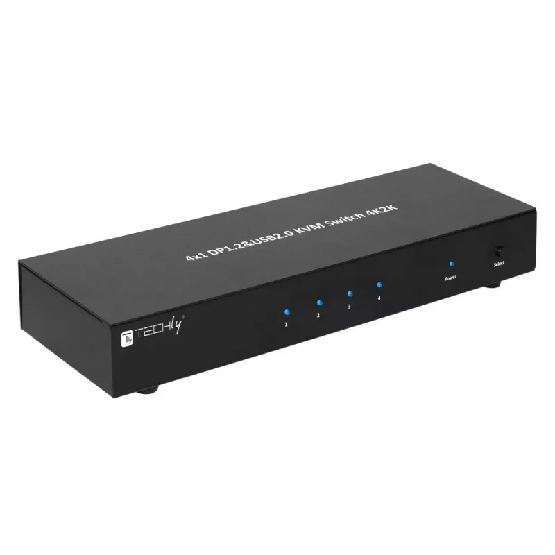 Techly IDATA DP-KVM4 KVM-Switch Rack-Montage Schwarz